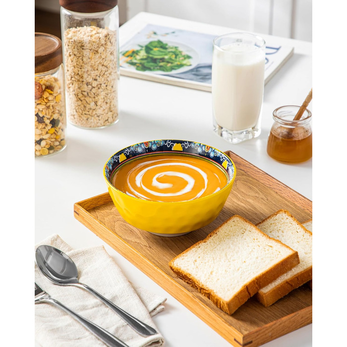 Набір супових тарілок Vancasso (6 шт) з порцеляни для супу, мюслі, рамену, десерту та пасти