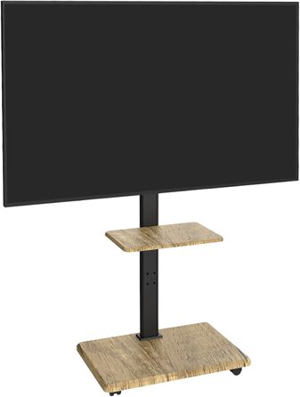 Підставка для телевізора Delphos Mobiler TV Stand - роликова, з дерев'яною основою, для телевізорів 32-70 дюймів, до 45 кг, регульована висота до 130 см, поворотна ±25°, VESA 600x400 (вишня)