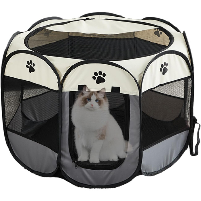 Портативний вольєр для цуценят Kongou | Складаний вольєр з оксфордської тканини на блискавці, знімний загон для домашніх тварин, дихаючі клітки для кроликів, курчат, милий загороджувач для кошенят