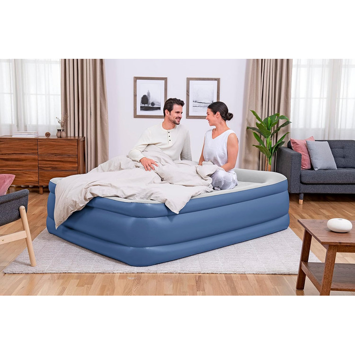 Надувний матрац Bestway Tritech Queen розмір 203x152x56 см з вбудованим насосом