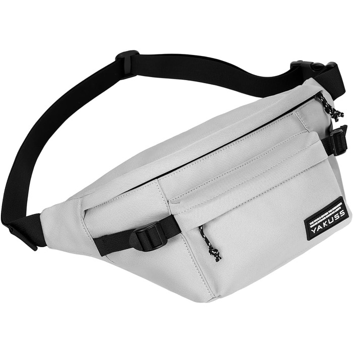 Спортивна нагрудна сумка YaKuss, велика водонепроникна нагрудна сумка через плече, регульований поясний ремінь для спорту та подорожей (Сірий)