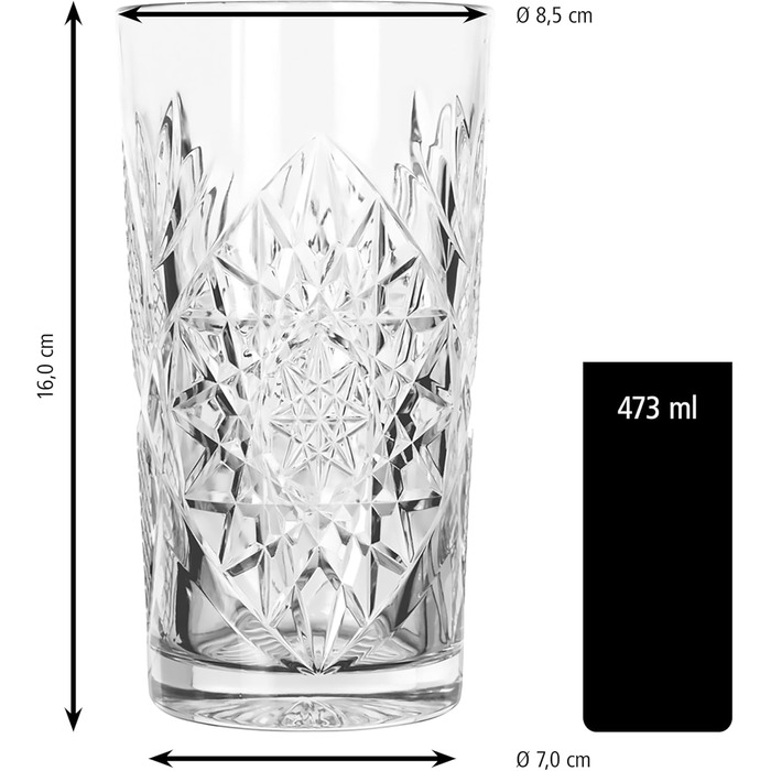 Libbey Hobstar: 12 склянок для віскі, Tumbler, 355 мл, набір 12 шт.