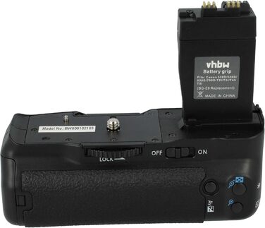 vhbw Батарейний хват сумісний з Canon EOS 550D, 700D, Kiss X4, Kiss X5, Kiss X7i, Kiss X6, 650D, 600D цифровою дзеркальною камерою (DSLR)
