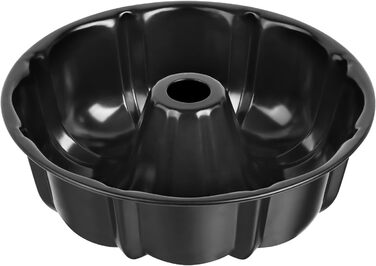 Форма для кексів Onader, карбонова сталь з антипригарним покриттям, 25,5 см, кругла, для випікання кексів, хліба, здоби, легко миється (чорна)