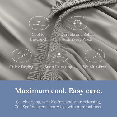Комплект наволочок Coop Home Goods Comphy CoolSpa, 2 шт, таубенгрей, Queen Size, охолоджуючі, дихаючі, розкішна готельна якість, для спа та дому