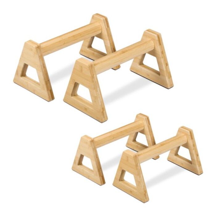 Relaxdays Push-up Grips Bamboo 4-Piece Set