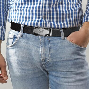 Чоловічий шкіряний ремінь ITIEZY з автоматичною пряжкою, без отворів, 35 мм, для ділового костюма, чорний, регульований розмір 103-110 см