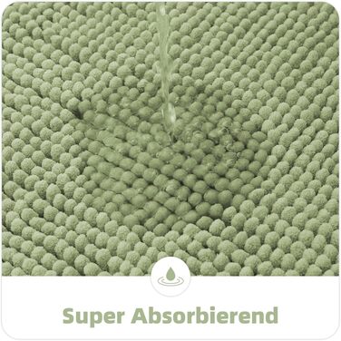 Килимок для ванної кімнати OLANLY з chenille, протиковзкий та гігроскопічний, 40x60 см, колір трав'яний зелений