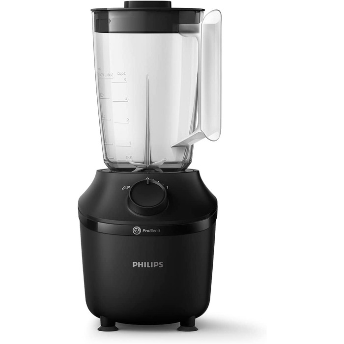 Philips HR2041/41 Stand Mixer (450 Watt, ProBlend Technology, 1.9 Liter Plastic Container, including Drinking Bottle) black