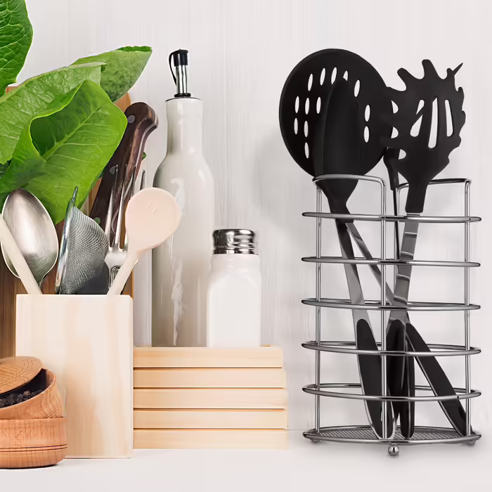 Relaxdays XL Kitchen Utensil Holder, Metal