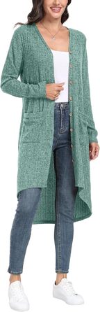 Жакети GRECEREE для жінок: кардиган з V-подібним вирізом, літній, з ґудзиками (XL, блакитний/зелений)