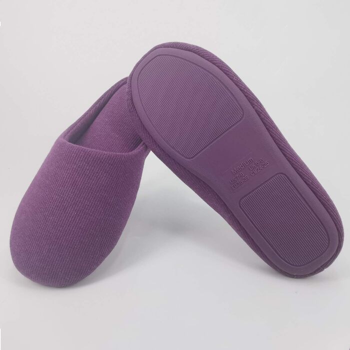 Дихаючі бавовняні домашні тапочки для жінок та чоловіків, літні, миючі, з піною Memory, неслизька гумова підошва (40/41 EU, фіолетовий)
