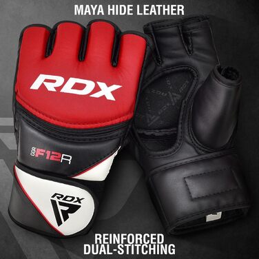 Боксерські рукавички RDX Profi MMA: шкіра Maya Hide, захист для спарингу, кікбоксингу, муай-тай, чоловічі/жіночі
