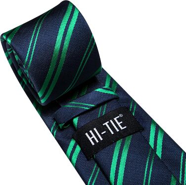 Набір краваток, нагрудних хустинок та запонок Hi-Tie для чоловіків (морський колір, розмір A)