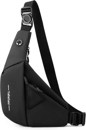 Чоловіча нагрудна сумка VARLIVOO Brusttasche - чорний рюкзак-слінг для спорту, подорожей та активного відпочинку
