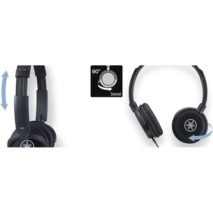 Навушники Yamaha HPH-100B чорного кольору – закриті On-Ear навушники для унікального звуку та динамічного звучання. Ідеально підходять як аксесуар для клавішних та цифрових піаніно Yamaha.
