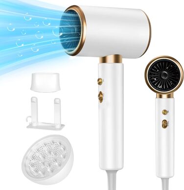 Професійний фен LURICO 2400W з іонізацією, 3 температурні режими, з насадкою-дифузором для салонного та домашнього використання