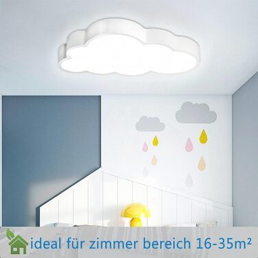 HENGMEI 48W LED Ceiling Light Dimmable with Remote Control, Ultra-Thin Creative Cloud Kids Lamp, Boys and Girls Bedroom Ceiling Light