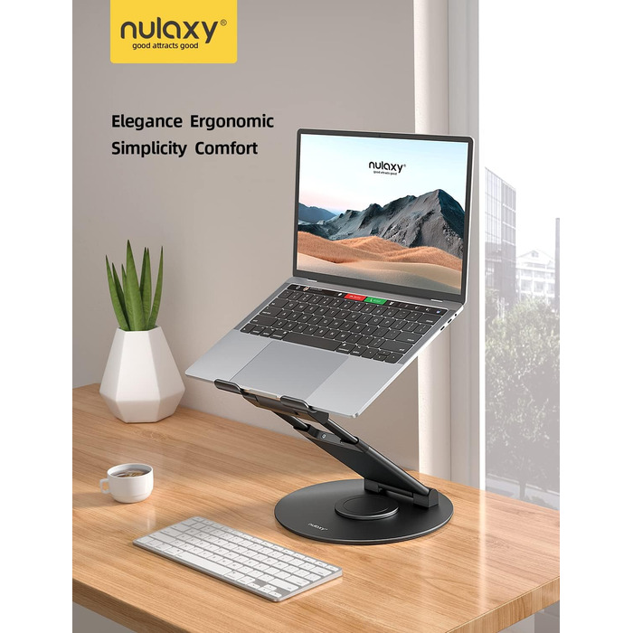 Adjustable Laptop Stand - 360° Swivel Base - Holds 10-17