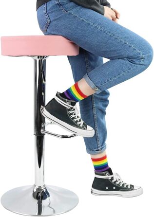 KKTONER Adjustable Height Swivel Bar Stool - SPA, Office & Beauty - PU Leather (Pink)