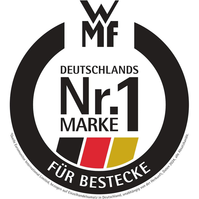 Набір столових приборів WMF Sentic, 30 предметів (на 6 осіб), ергономічний, Cromargan protect®, миється в посудомийній машині, ковані ножі Menu, кейс для столових приборів