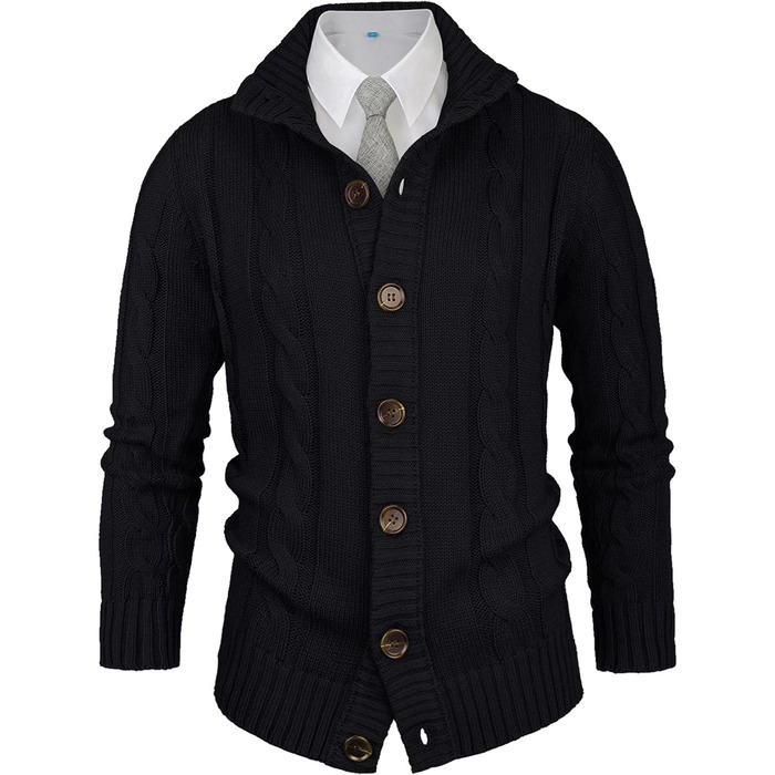 Чоловічий светр-кардиган NITAGUT: теплий, стильний, великі розміри (3XL), темно-синій та чорний кольори