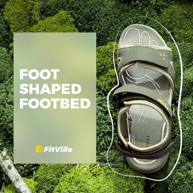 Сандалі жіночі FitVille Weit Taupe 42 EU широкі, літні, зручні, на липучці для літніх людей