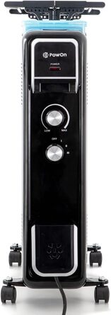 Електричний масляний радіатор PowOn 7 ребер - 30x14x38 см, 2500W | Економне опалення