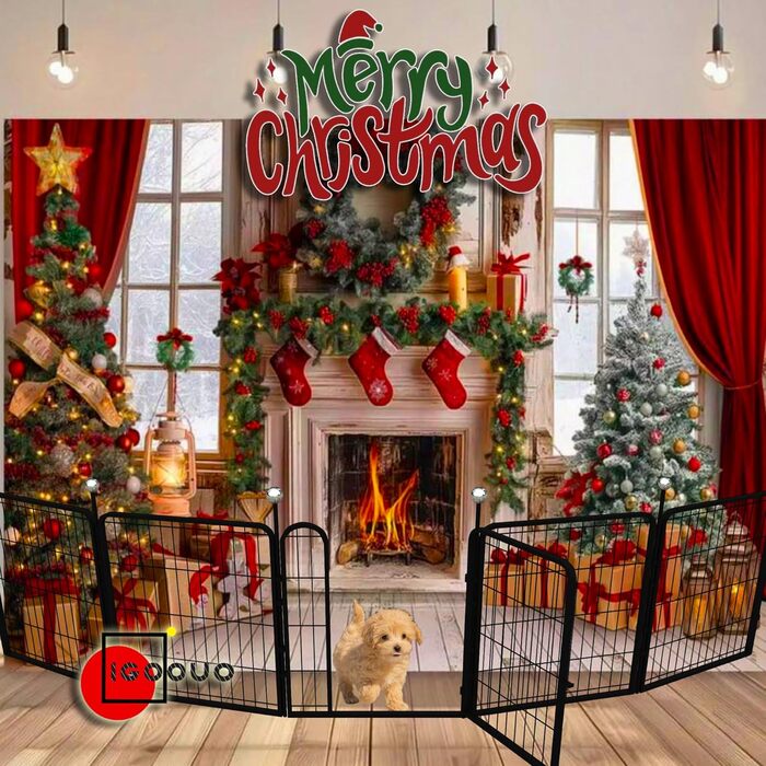 Клітка для собак на 81,3 см, портативна, з металу, для дому та вулиці, з додатковими пластинами