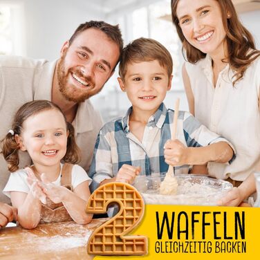 Gourmetmaxx Belgian Waffle Maker - 1000W - Non-Stick - Even Heat Distribution - 2 Waffle Plates