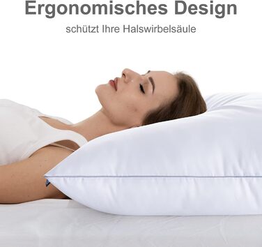 BedStory Pillows 80x80 Adjustable Fiber Filling, Pillow 2-Pack with High-Quality Microfiber Filling 1500g x 2, Washable and Soft Bed Pillow Sleeping Pillow Sofa Pillow Side Sleeper Pillow 80x80cm