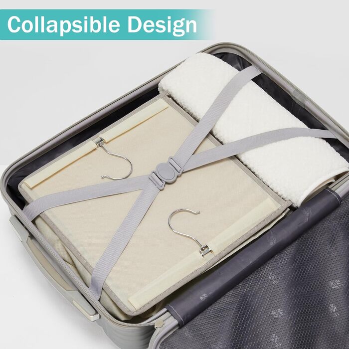 Органайзер для шафи Youdenova з 6 відділеннями: міцна підвісна система зберігання з MDF та бамбуковими опорами, бежевий