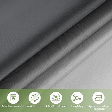 Шторка для душу AooHome 180x200 см, текстиль, сіра. Водостійка, з градієнтом кольору, антигрибкова, з 12 кільцями. Підходить для ванної кімнати.