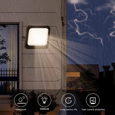 LED Floodlight Outdoor Warm White 3000K, Super Bright LED Floodlight 20000LM LED Spot Light Floodlight IP65 Waterproof Outdoor Security Light for Backyard, Driveway, Garage, Hallway, Garden (Warm White, 50W)