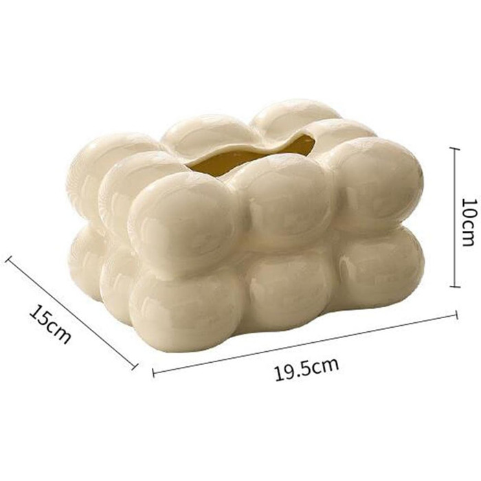 Fenteer Creative Tissue Box Cover, Rectangular Decorative Tissue Holder for Desks and Tables, Kitchen, Office, Home Decoration, White