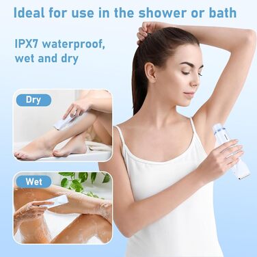 Електричний жіночий епілятор 2-в-1, Dual-Head, вологостійкий для обличчя, тіла, ніг та бікіні (Блакитний)