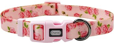 Нашийник та поводок для собак Комбі-ет, леопардовий принт, поліестер, 150 см, повід з панде, для маленьких собак (колір коричневий леопард), набір (рожевий, з розами)