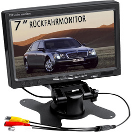 AISHICHEN 7-дюймовий TFT LCD монітор для авто, екран заднього виду для камер заднього огляду, 2 відеовходи, 12V/24V, без камери, для легкових і вантажних авто, монітор