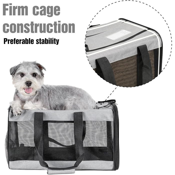 Транспортна переноска для собак та котів HITSLAM, складана, сіра (M)