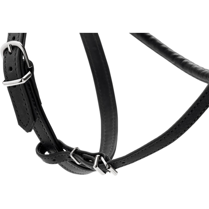 Нашийник для собак HUNTER Round & Soft Canadian UP, чорний, м'яка шкіра, безшовний, для догляду за шерстю, екологічний, Made in Germany, розмір XXS-XS