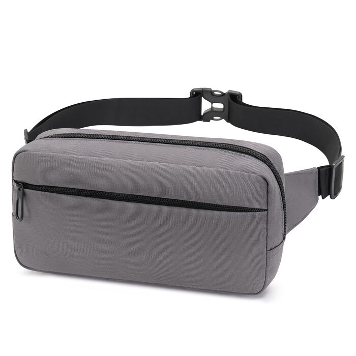 Поясна сумка на пояс для чоловіків та жінок, велика місткість, водонепроникна, з регульованим ремінцем, для активного відпочинку, бігу, ходьби, походів, джогінгу (Сірий)