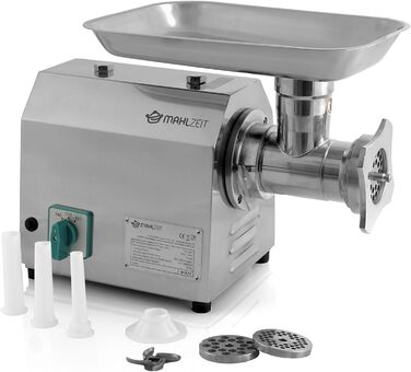 Professional Stainless Steel Electric Meat Grinder - 750W, 150kg/h | Sausage Maker with Filler | Commercial Grade Meat Grinder