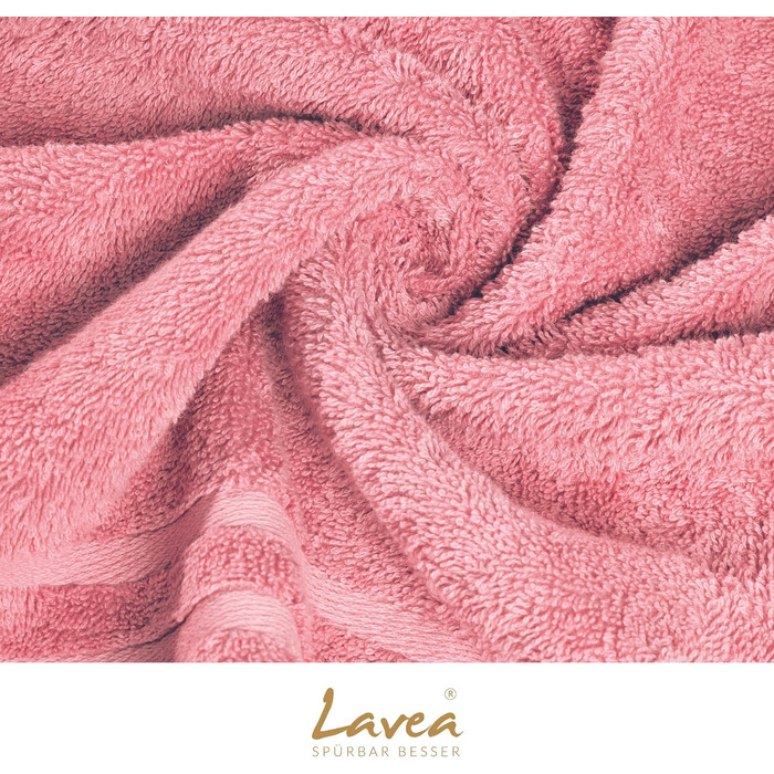 Набір банних рушників Lavea Elena, 4 шт, 70x140 см, пастельно-рожевий, 100% бавовна, м'яка махрова тканина
