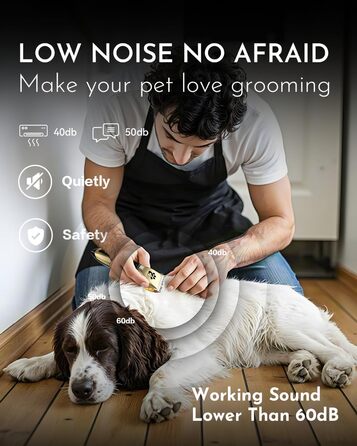 Професійна машинка для стрижки собак та котів Leise, електрична бездротова, 2 швидкості (Золота)