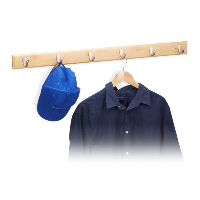 Relaxdays Bamboo Hook Strip, Natural