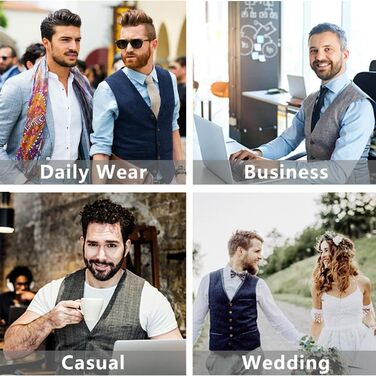 HISDERN Чоловічий жилет для весілля, вечірки, однотонний жилет з бавовни (S, випалений помаранчевий)