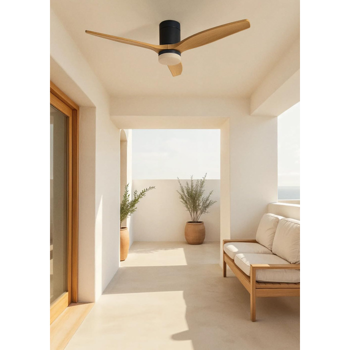 Вентилятор стельовий Windcalm M з дистанційним керуванням, ABS-пластик, 40W, Ø132cm, таймер, DC-двигун, літньо-зимовий режим, з підсвічуванням, колір 