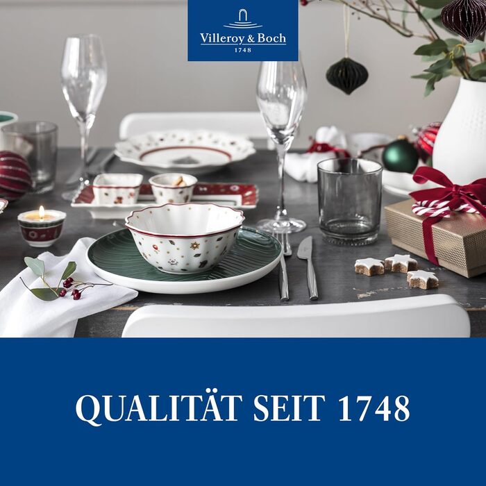 Набір для соусів Villeroy & Boch Toy's Delight, 4 предмети, порцеляна, новорічний декор, сервірувальна тарілка з мисочками