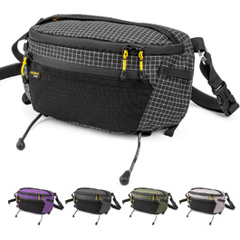 Чоловіча поясна сумка на пояс, чорна, ультралегка, водонепроникна, з нейлону, для спорту, подорожей, прогулянок з собакою