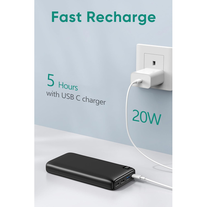 Powerbank A ADDTOP 26800mAh з Power Delivery 22.5W: 4 порти для смартфонів, планшетів та іншого